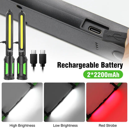 【Fathersdaygift】Linkax Rechargeable 2400LM USB Work Light Bar for Mechanics, 4400Mah Battery, Hooks & Magnetic Attachment, LED Car Lights, Vehicle Accessories for Car & Garage Repair Tools, Tools and Gadgets, Car Accessories
