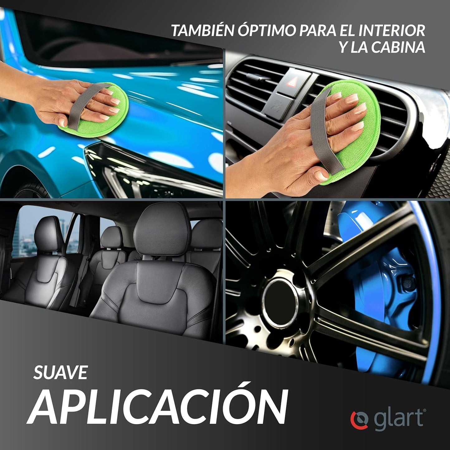 43PP Set De 3 Esponjas De Pulido Para Coche En Microfibra, 130X25Mm - Aplicador De Cera Ideal Para Lacas, Limpiadores De Pintura, Autopulido Y Sellado De Lacas.