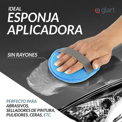 43PP Set De 3 Esponjas De Pulido Para Coche En Microfibra, 130X25Mm - Aplicador De Cera Ideal Para Lacas, Limpiadores De Pintura, Autopulido Y Sellado De Lacas.