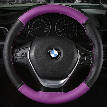 DIY Soft Fiber Leather Car Steering Wheel Cover 38Cm Steering Wheel Cover with Needles and Thread Auto Interior Accessories