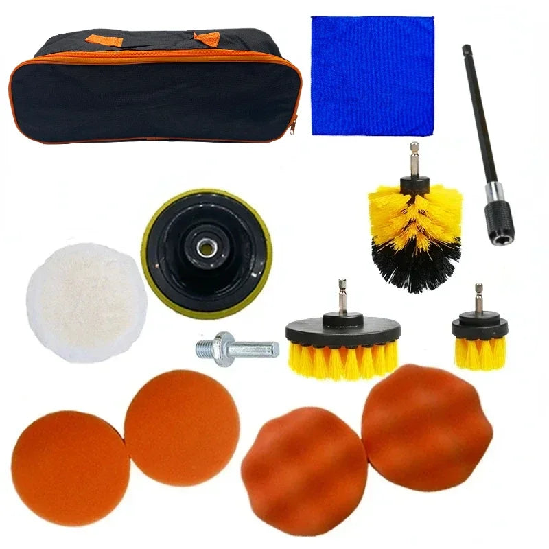 Auto Interior Detailing Kit - Drill Scrubber & Detailing Brush Set with AC Vents Polisher Microfiber Towels for Car Cleaning
