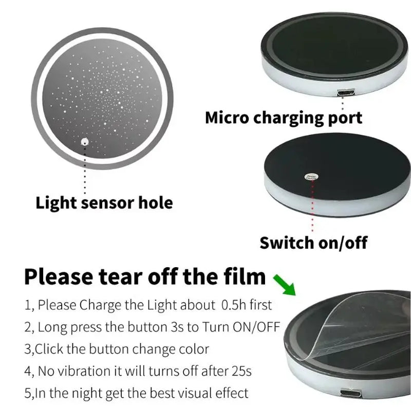 1PCS/2PCS/4PCS LED Cup Holder Lights for Car, Rechargeable 7 Color-Changing Light up Cup Holder Insert Coasters, Car Accessories for Teens