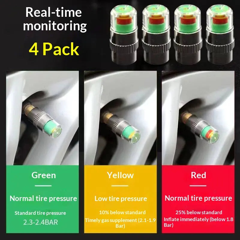 Universal Tire Valve Cap, Compatible with Cars, Electric Scooters, Motorcycles, for Tire Pressure Monitoring