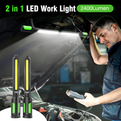【Fathersdaygift】Linkax Rechargeable 2400LM USB Work Light Bar for Mechanics, 4400Mah Battery, Hooks & Magnetic Attachment, LED Car Lights, Vehicle Accessories for Car & Garage Repair Tools, Tools and Gadgets, Car Accessories