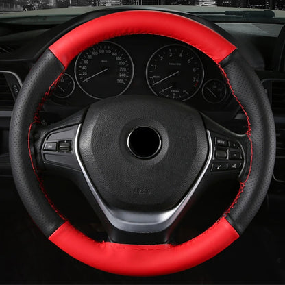 DIY Soft Fiber Leather Car Steering Wheel Cover 38Cm Steering Wheel Cover with Needles and Thread Auto Interior Accessories
