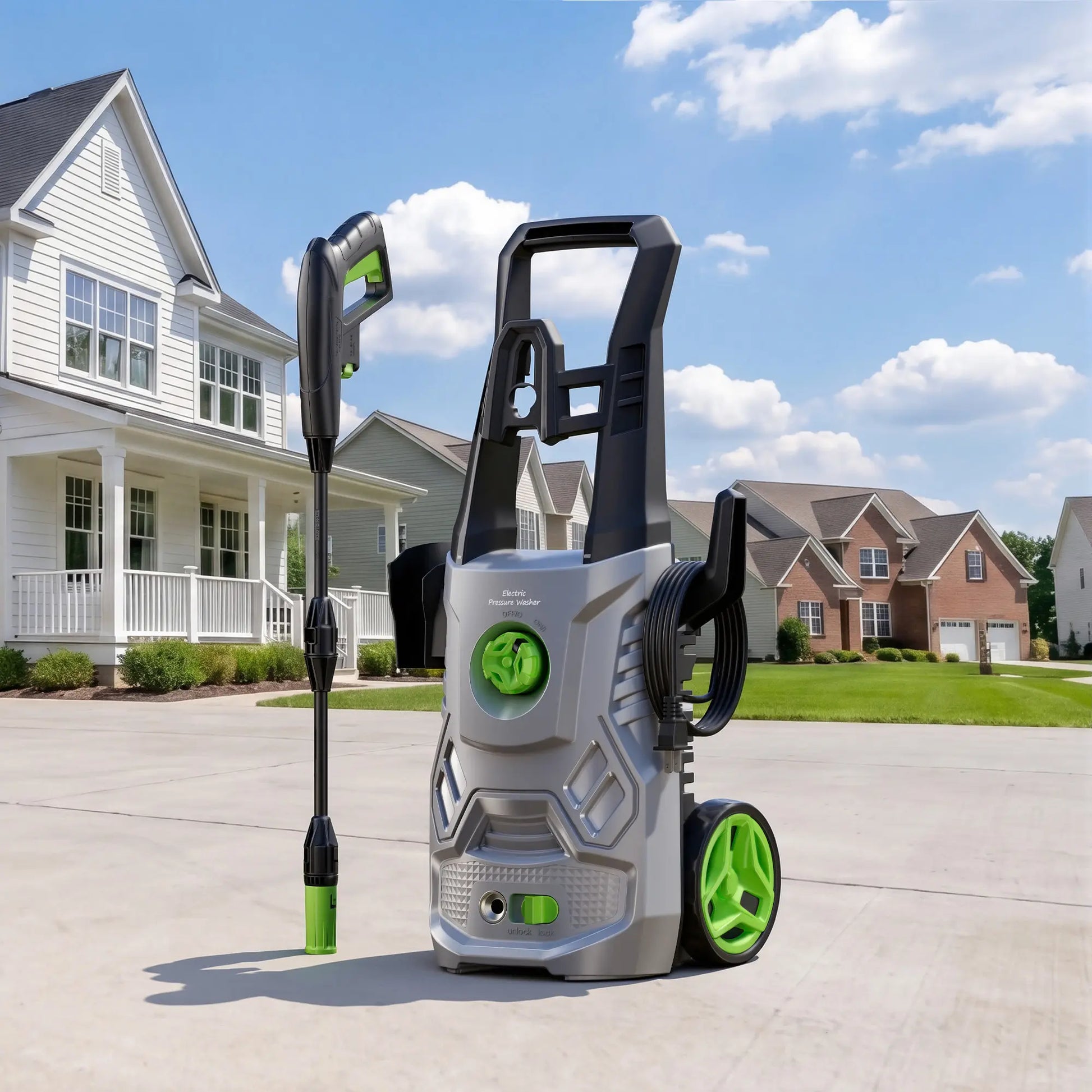 2.6 GPM 2600PSI Electric Pressure Washer with Foam Cannon for Cleaning Cars , Driveways, Decks, Fences, Patios & Outdoor Cleaning, 3 Wand Lengths 1600W Portable Pressure Cleaner Fathersdaygift