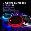 1PCS/2PCS/4PCS LED Cup Holder Lights for Car, Rechargeable 7 Color-Changing Light up Cup Holder Insert Coasters, Car Accessories for Teens