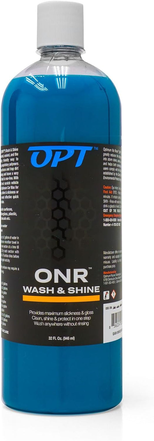 No Rinse Wash and Shine Version 5 - ONR Rinseless Car Wash Soap for Auto Detailing, Use on Paint, Ceramic Coatings, Glass, Interior (32 Oz)